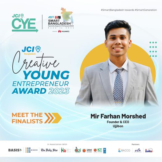 JCI Creative Young Entrepreneur Award 2023 - Mir Farhan Morshed, Founder & CEO of Ujjibon